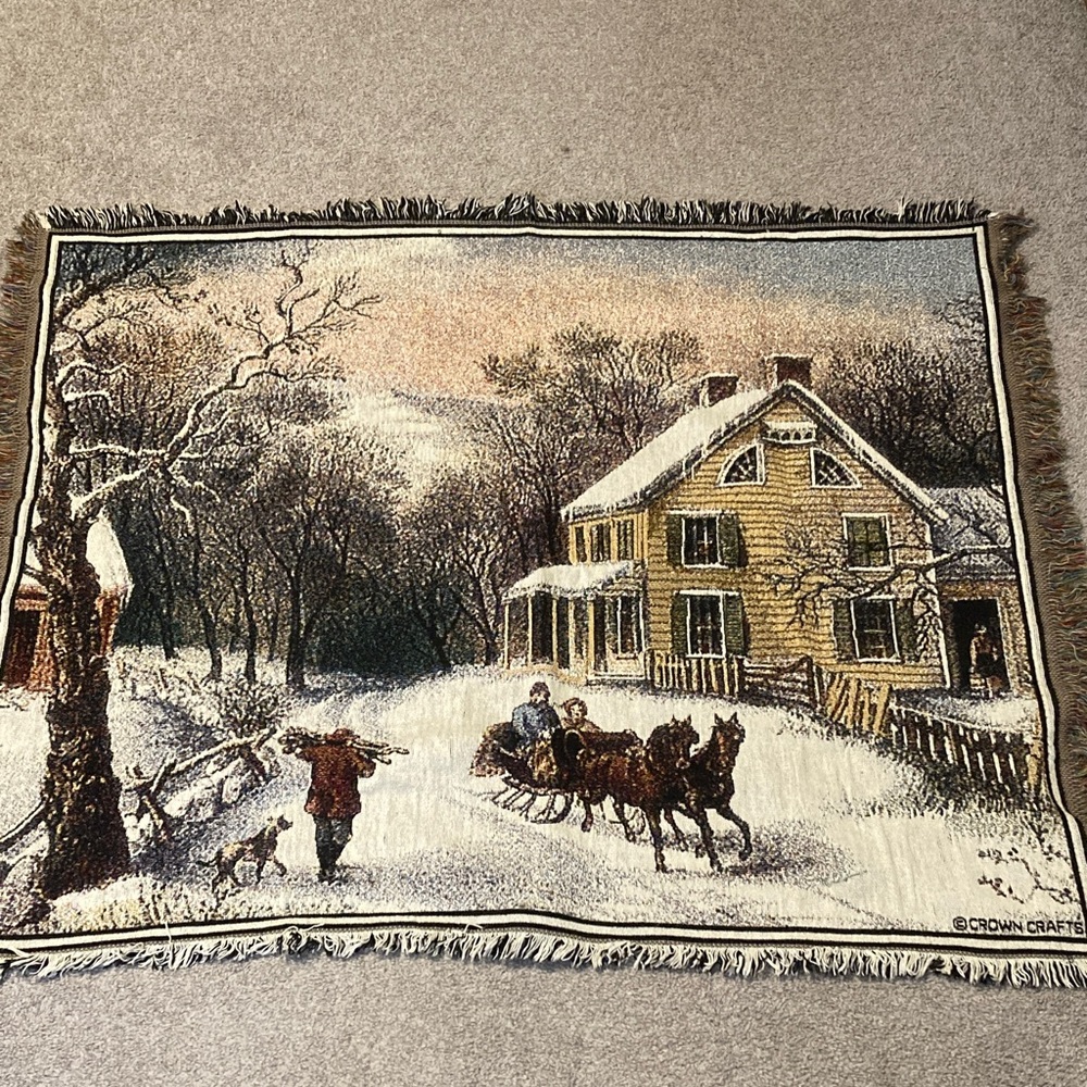 Winter Scene Tapestry Blanket